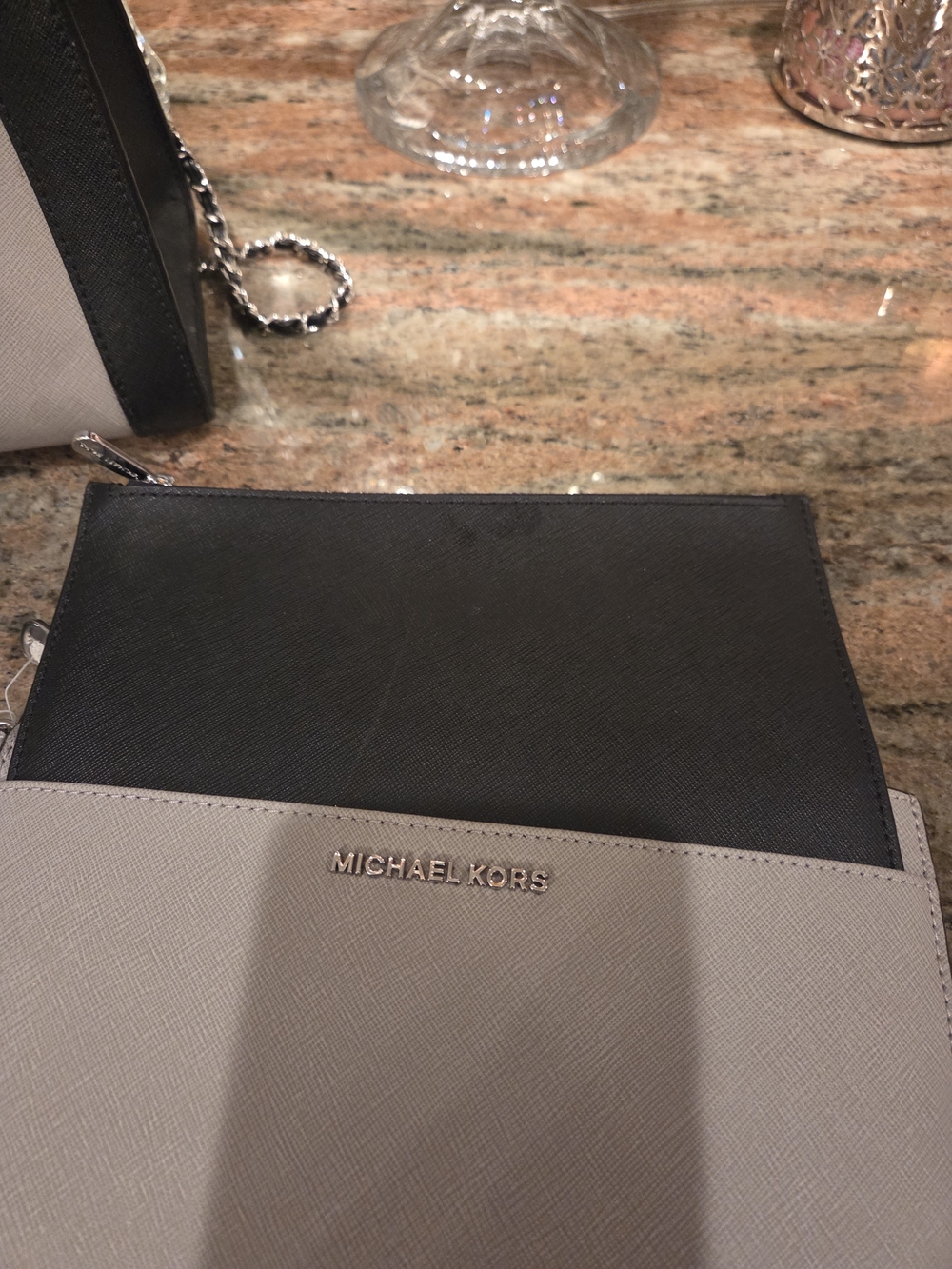 MICHAEL KORS Gray and Black Saffiano Satchel Set - Picture 11 of 13